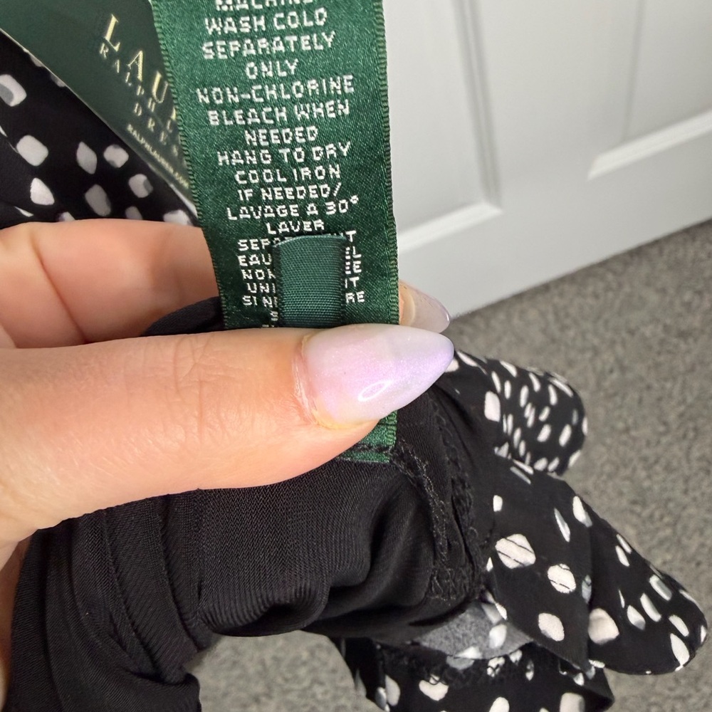 Sz 10P Lauren Ralph Lauren Black Polka dot Dress $89 MSRP - Picture 11 of 11